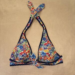 Crew rickrack halter bikini top Liberty Margaret Annie print Size Small